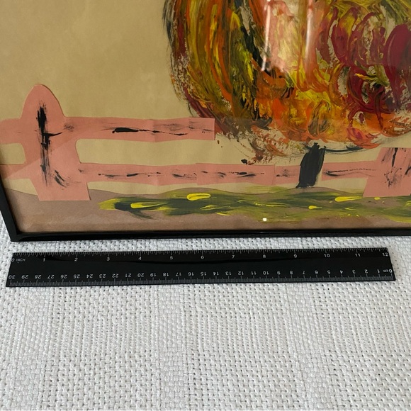 Vintage Folk Art Colorful Rooster Painting $99 - Picture 3 of 6